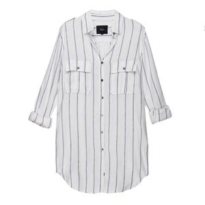 Rails Indigo Stripe Linen Long Shirts